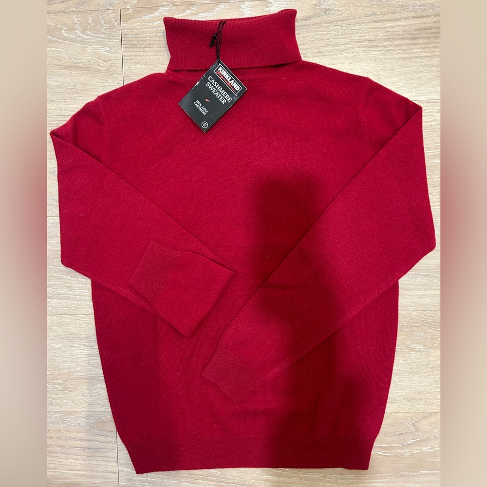 Kirkland Signature Red Cashmere Blend Turtleneck Sweater